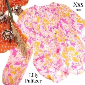 New Lilly Pulitzer Pink Silk Tops Sz Xxs